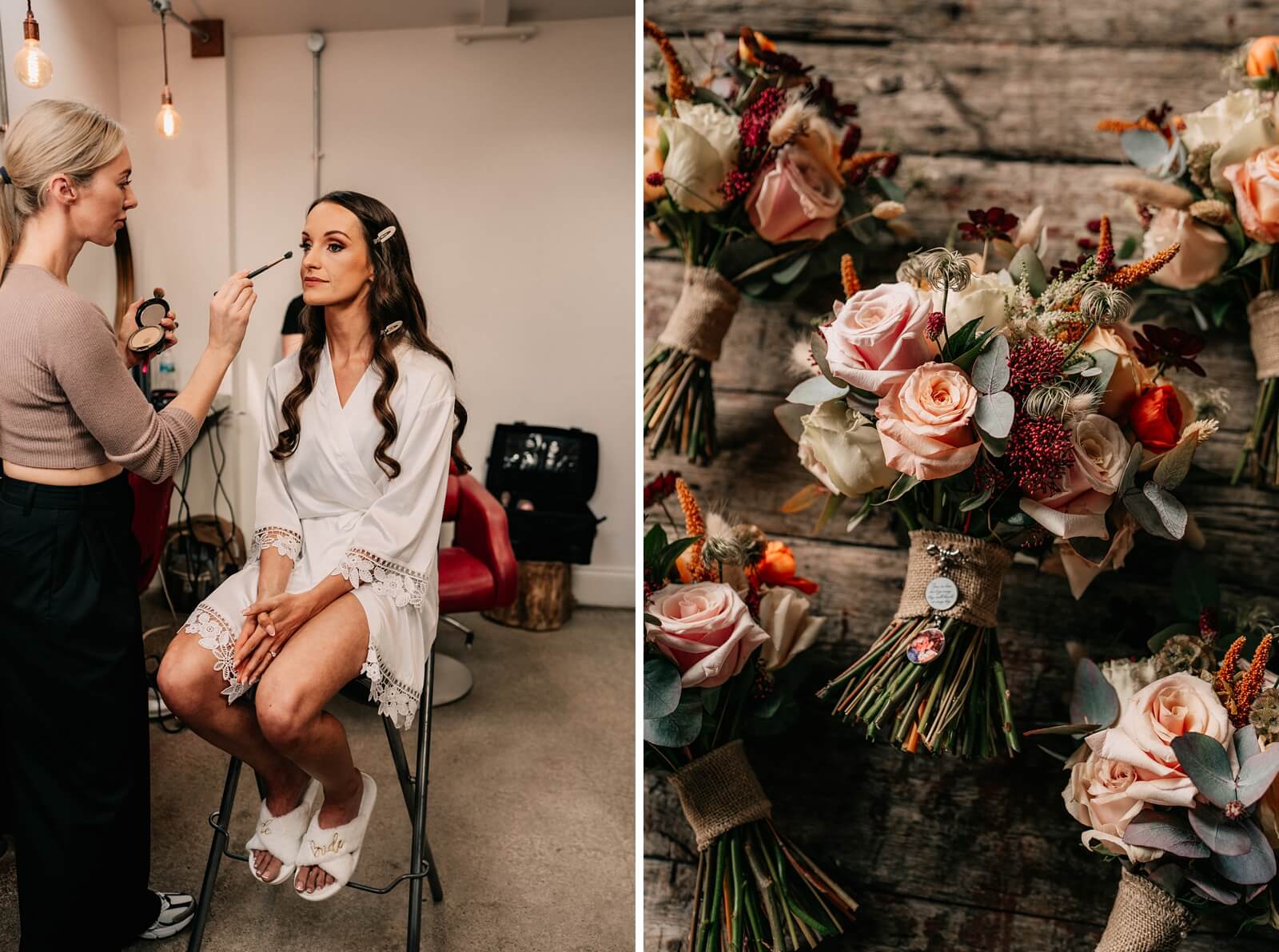 Autumn wedding bouquets and charm