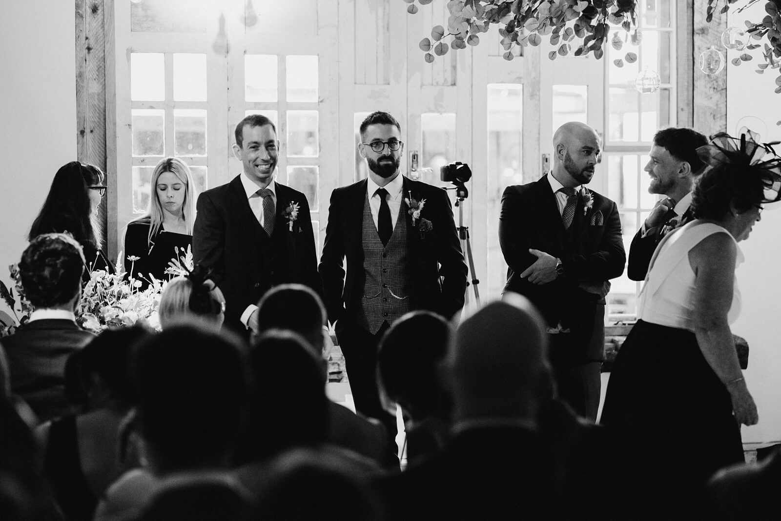 Groom and groomsmen at the ceremony