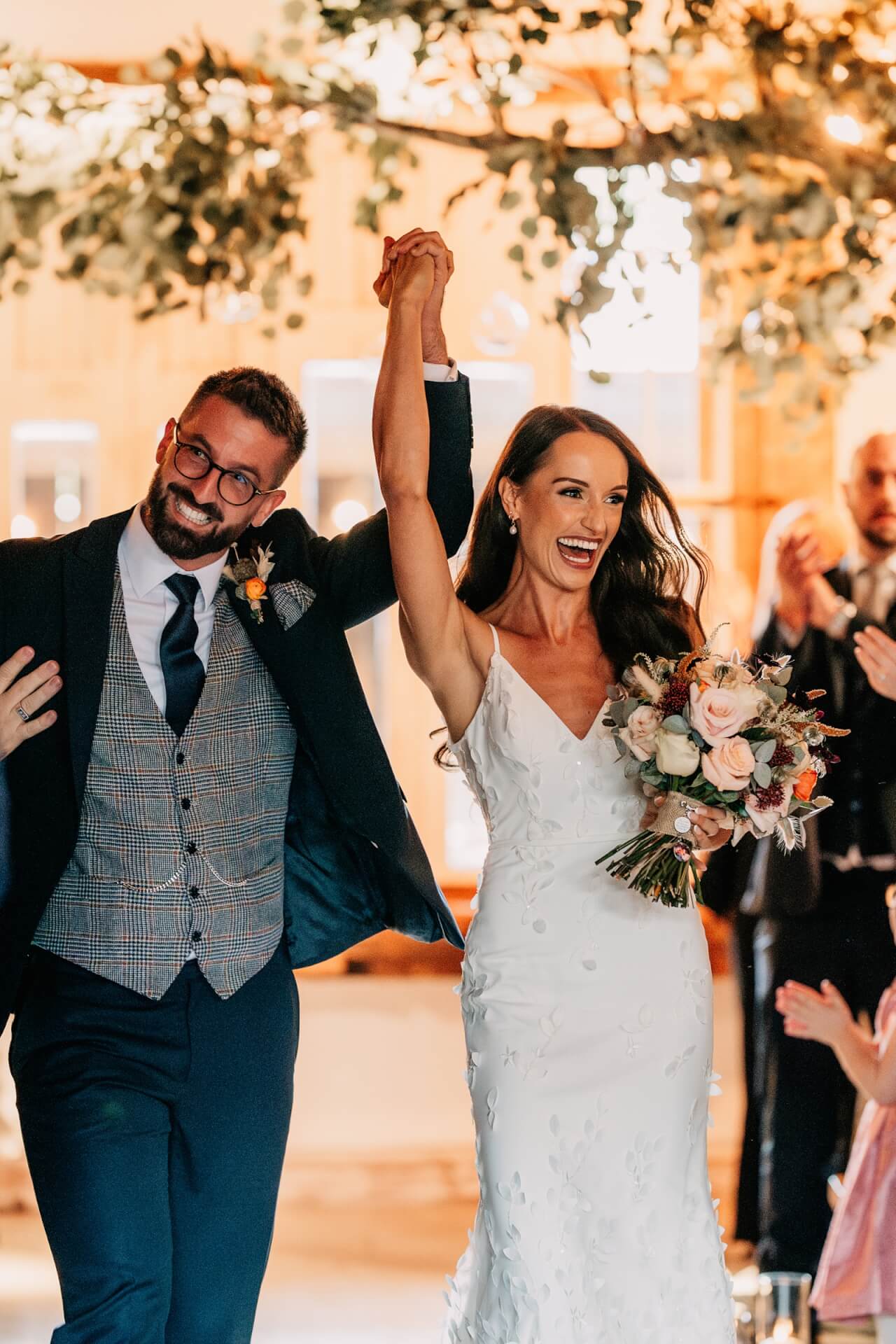 Celebrating their wedding at Owen House Barn