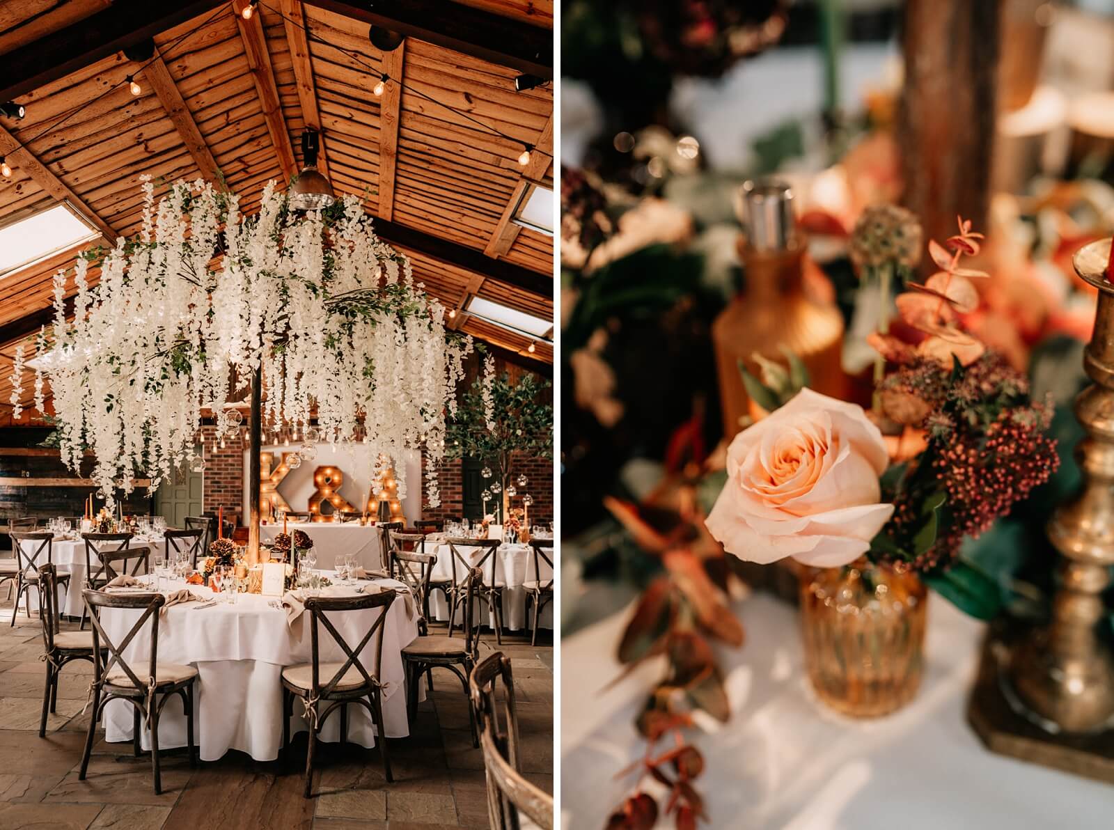 Autumnal woodland wedding theme