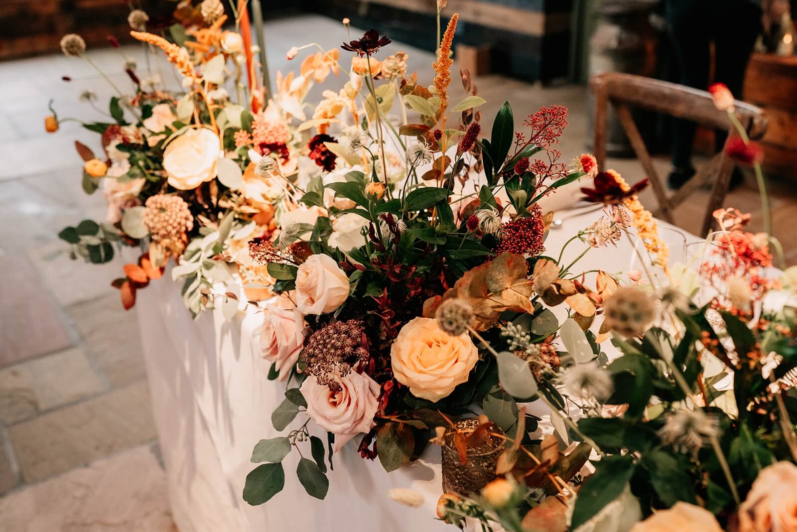 Autumnal wedding flowers