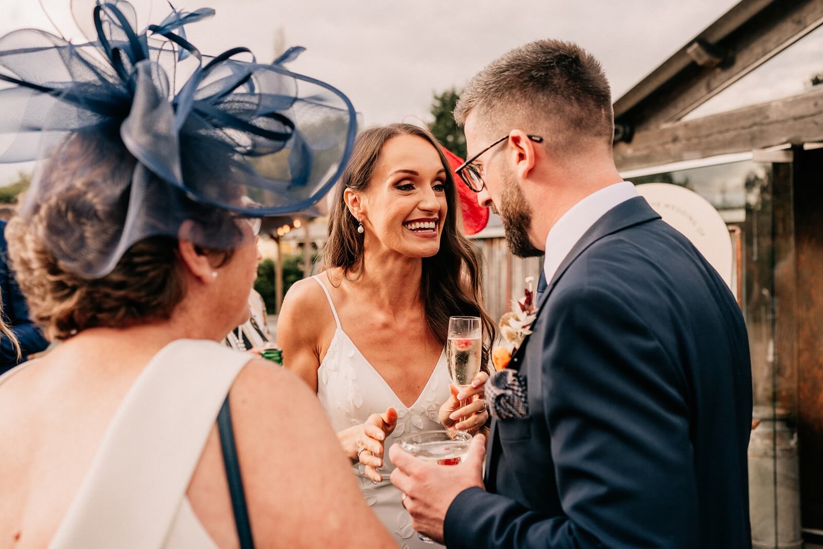 Natural wedding photo of the bride