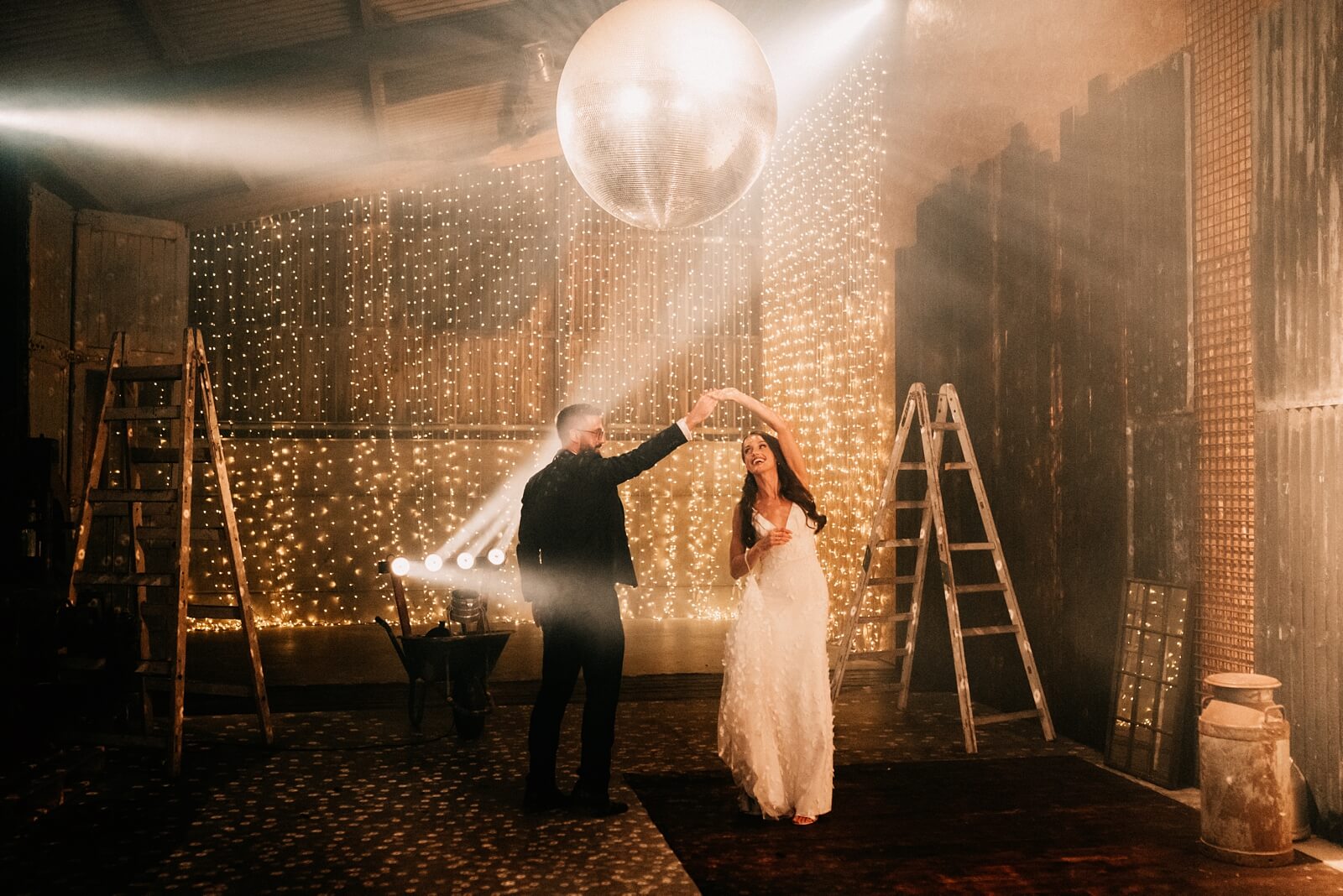 Creative wedding portraits at Owen House barn