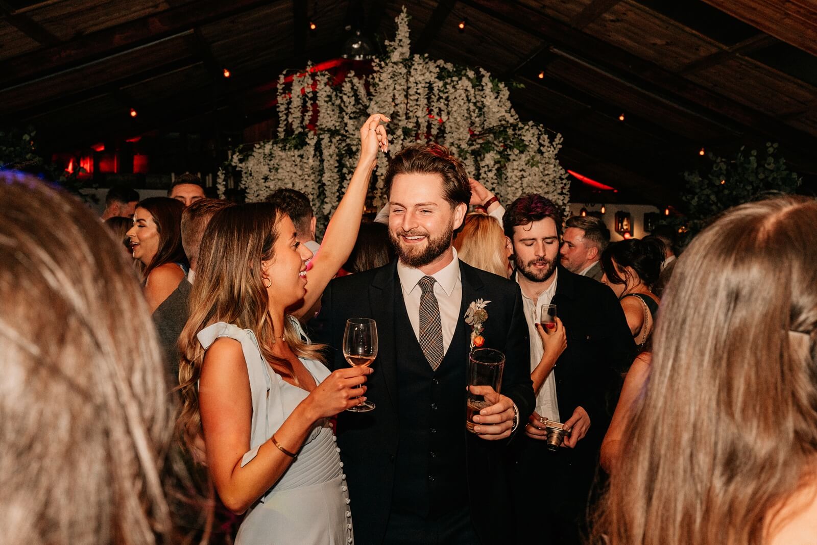 Evening photography at Barn wedding