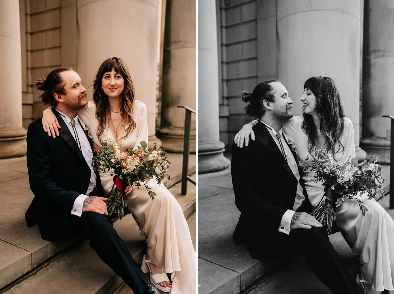 Manchester city wedding with vintage dress