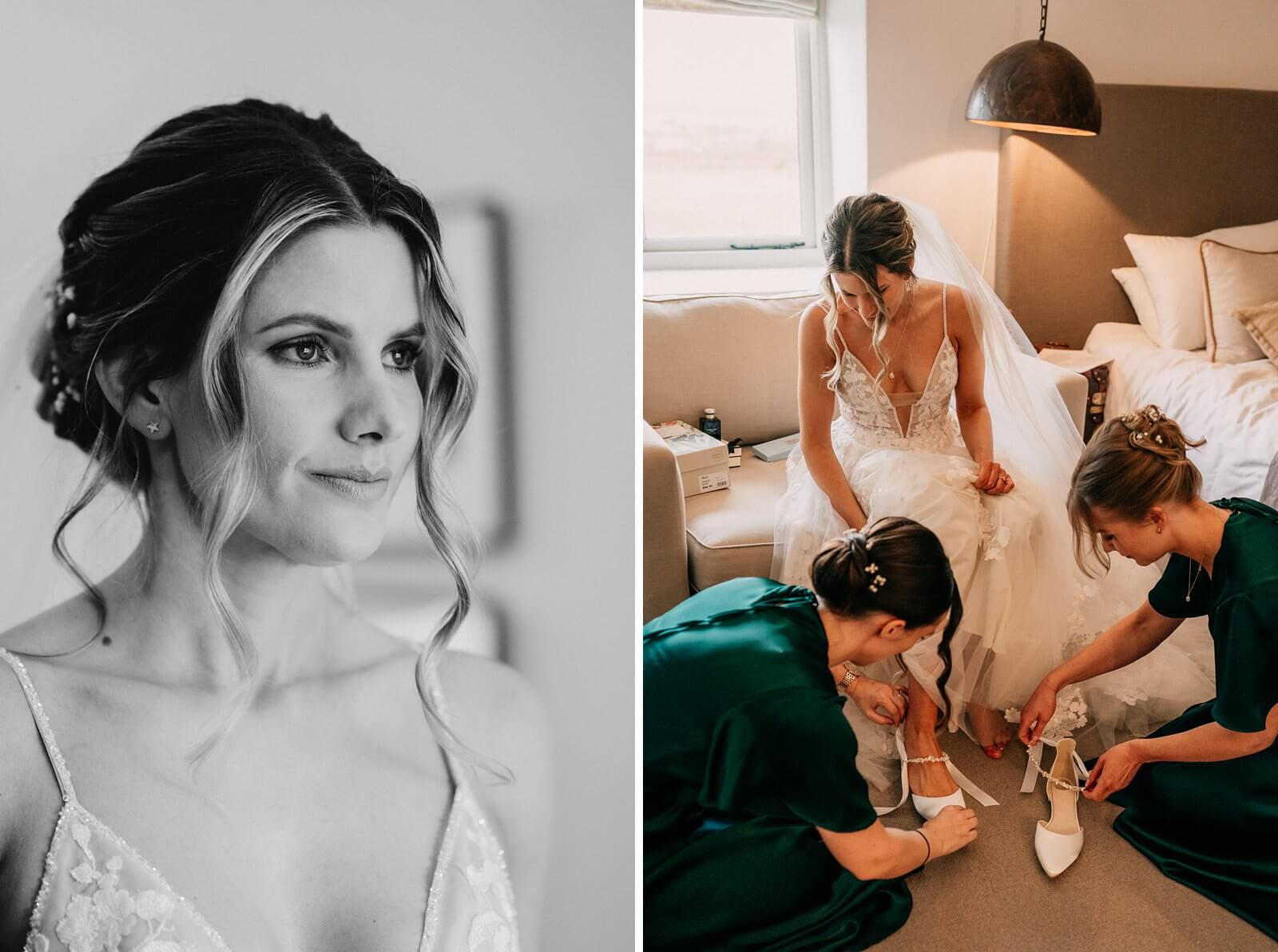 Bride during preparations