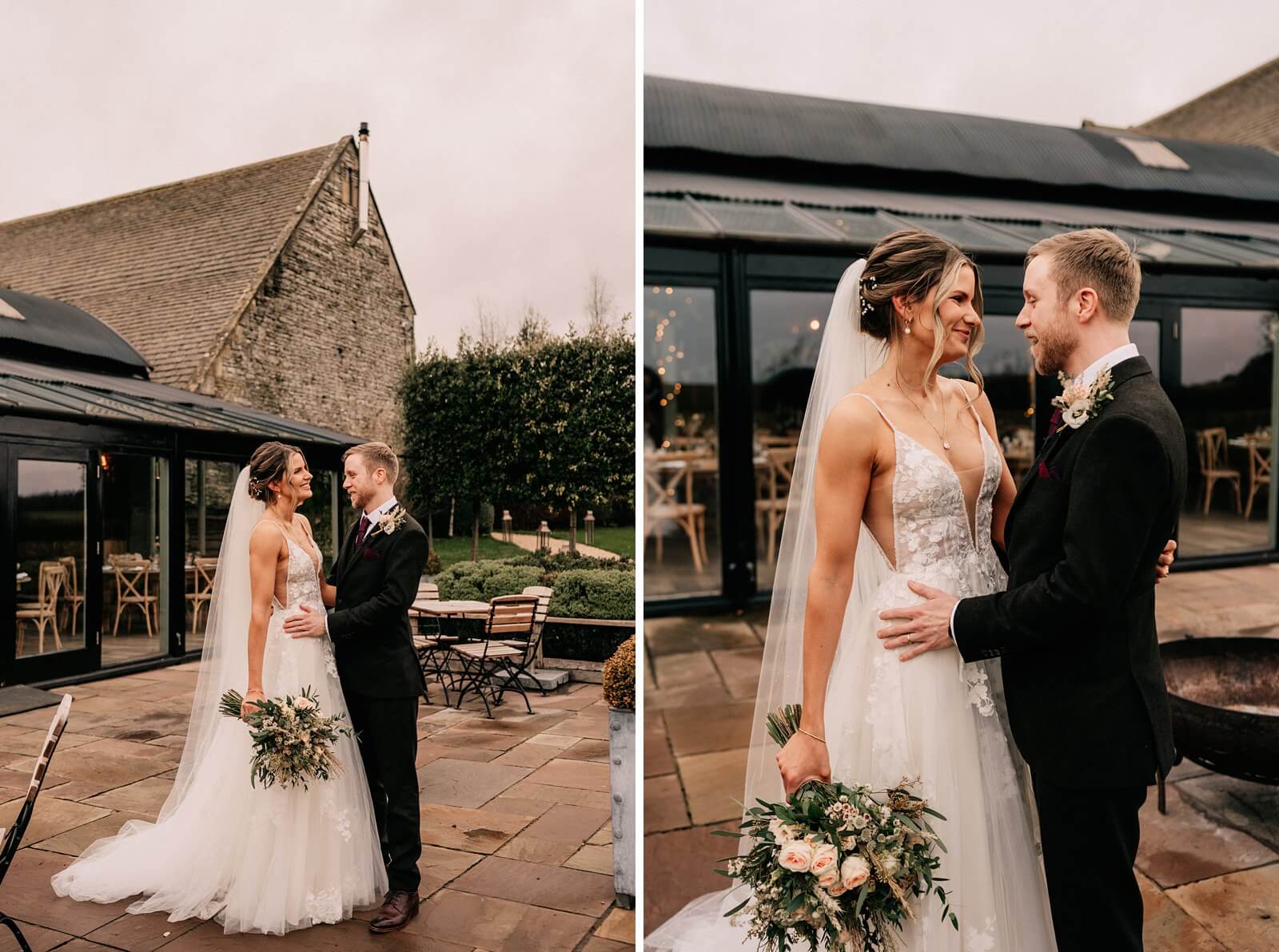 Romantic winter wedding portraits