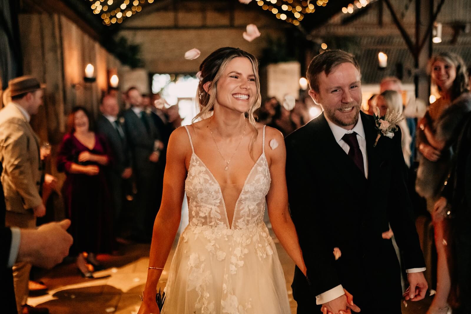 Confetti at Stone Barn wedding