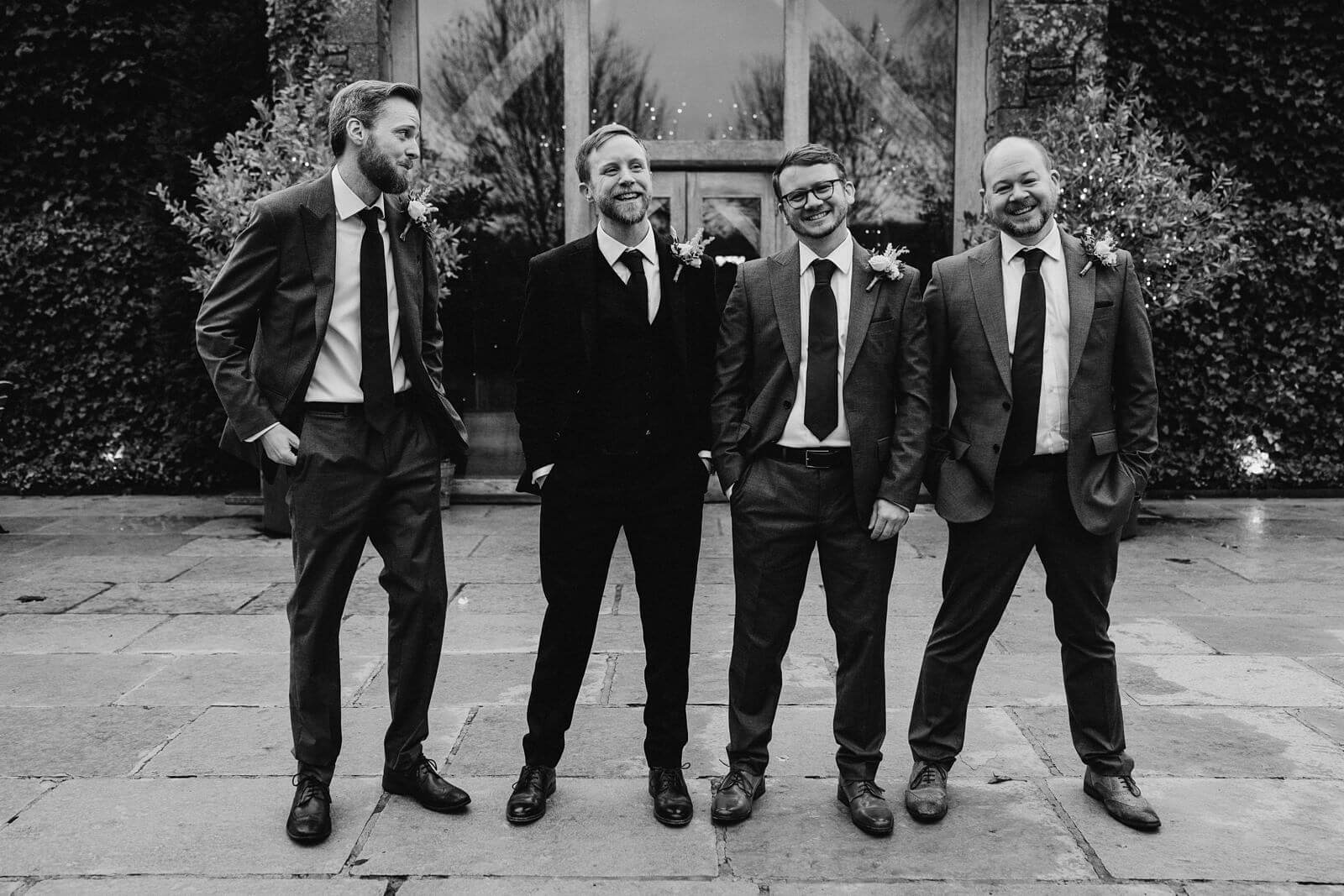 Groom and groomsmen portrait
