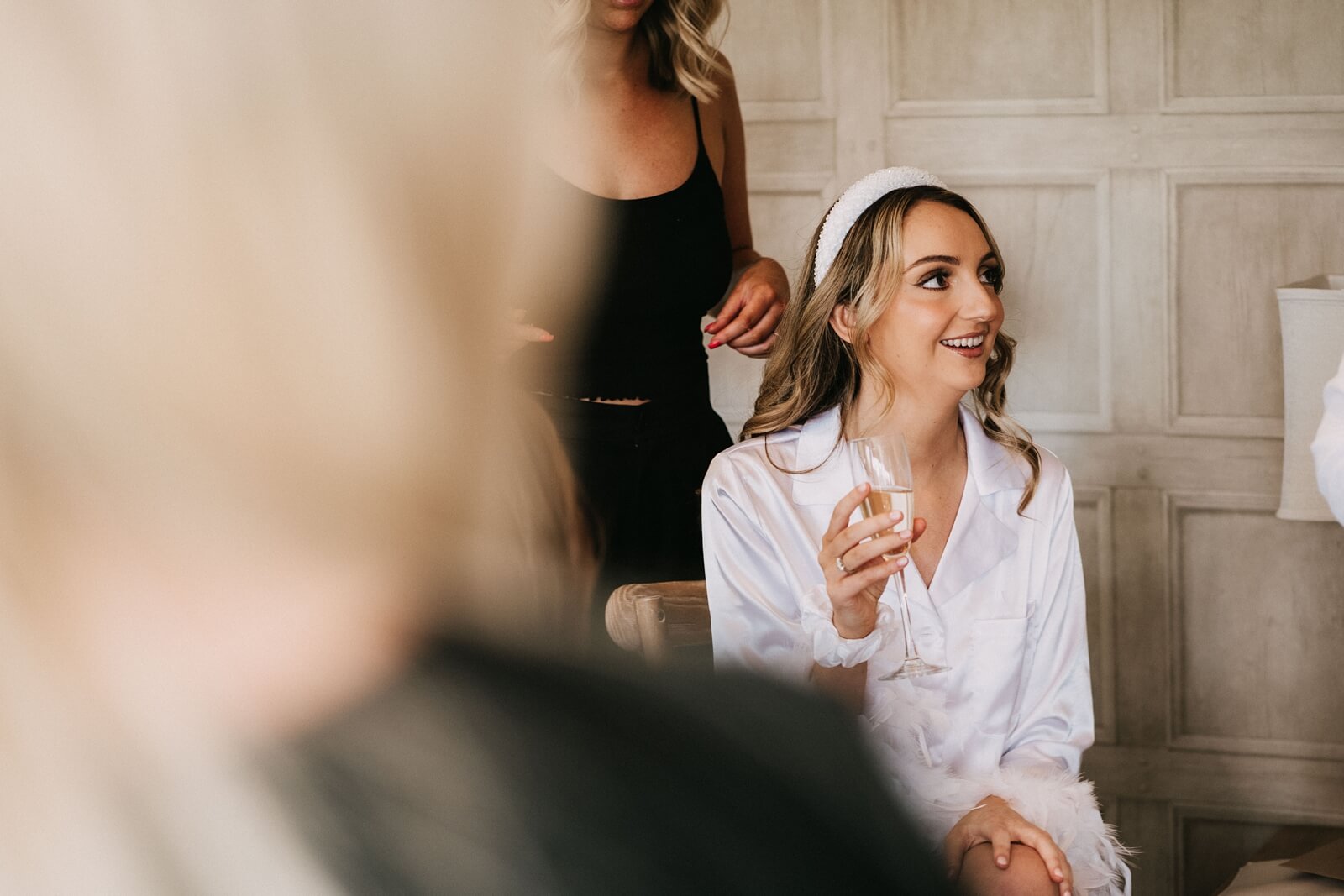 Bride in hair and makeup