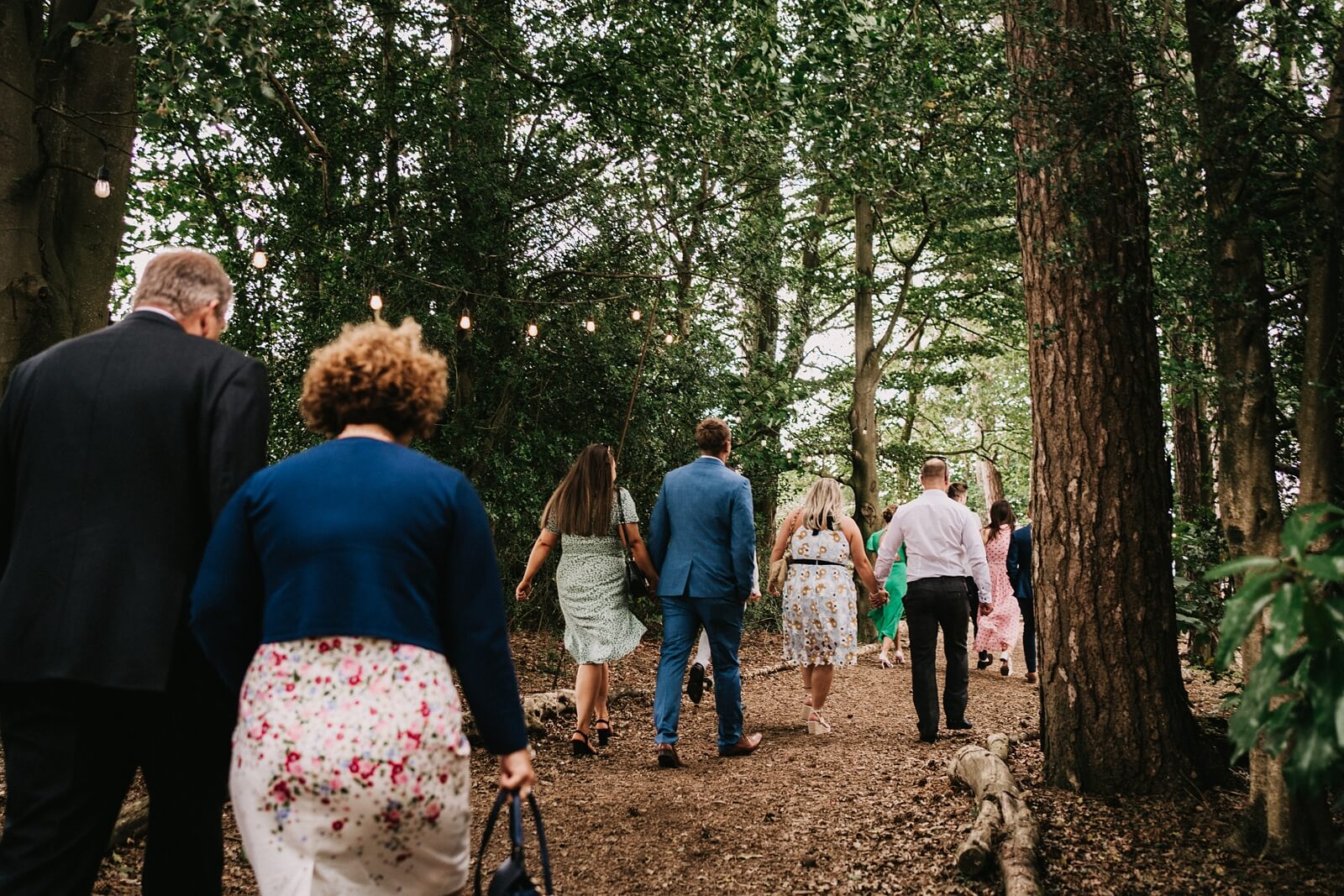 Walking to the woodland ceremony