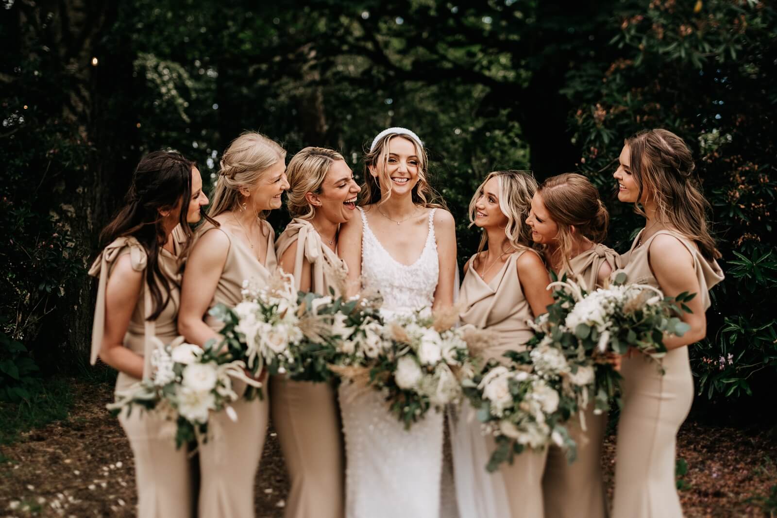Bridesmaids and bride portrait
